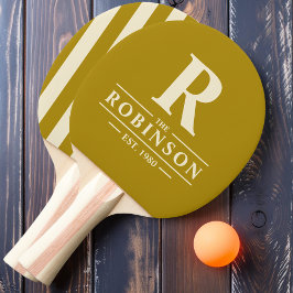 Raquete De Ping Pong Sobrenome & Inicial Listras Polo Desert Sage