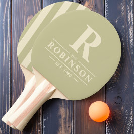 Raquete De Ping Pong Sobrenome & Inicial Listras Polo Pó Sage