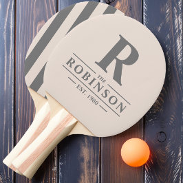 Raquete De Ping Pong Sobrenome & Inicial Listras Polo Sandcastle Rosa