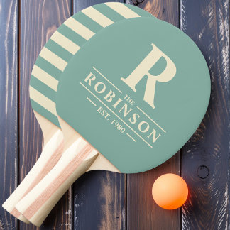 Raquete De Ping Pong Sobrenome & Inicial Polo Aqua Reef