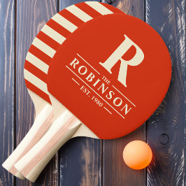 Raquete De Ping Pong Sobrenome & Inicial Polo Blood Orange