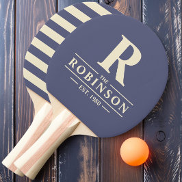 Raquete De Ping Pong Sobrenome & Inicial Polo Brisa de Lavanda