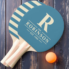 Raquete De Ping Pong Sobrenome & Inicial Polo Deep Aqua
