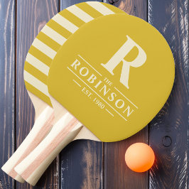 Raquete De Ping Pong Sobrenome & Inicial Polo Limão Queimado