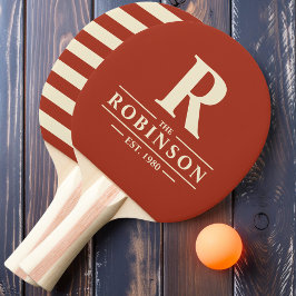 Raquete De Ping Pong Sobrenome & Inicial Polo Siena Queimada