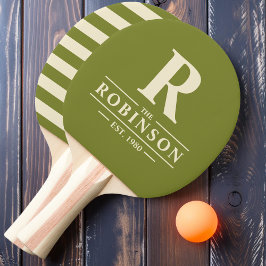 Raquete De Ping Pong Sobrenome & Inicial Polo Willow Green