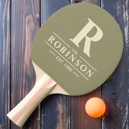 Raquete De Ping Pong Sobrenome & Inicial Sage Meadow