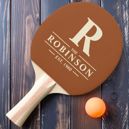 Raquete De Ping Pong Sobrenome & Inicial Sol do Deserto