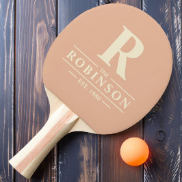 Raquete De Ping Pong Sobrenome & Inicial Sweet Peach