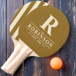 Raquete De Ping Pong Sobrenome & Listras Polo Inicial Deserto Quente