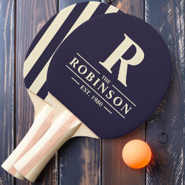 Raquete De Ping Pong Sobrenome & Listras Polo Initial Oceano da Meia-No