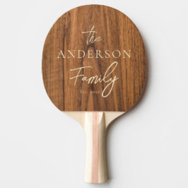 Raquete De Ping Pong Sobrenome Manuscrito Elm Wood