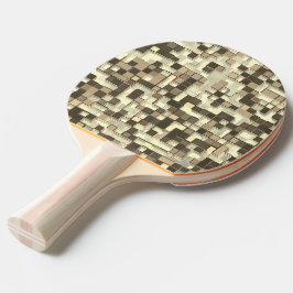 Raquete De Ping Pong Sobreposição de pequenos quadrados em tons de bege