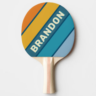 Raquete De Ping Pong Sol Azul Bold Listrado com Nome