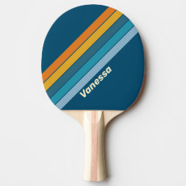 Raquete De Ping Pong Sol Azul Listrado com Nome