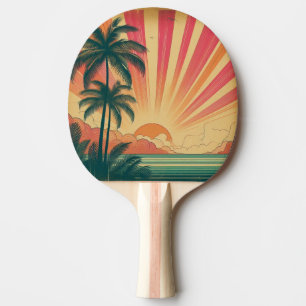Raquete De Ping Pong Sol retrô/vintage tropical/havaiano