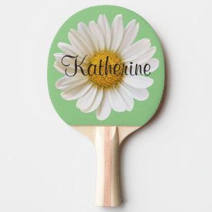 Raquete De Ping Pong Solteiro White Daisy com nome personalizado Sage G