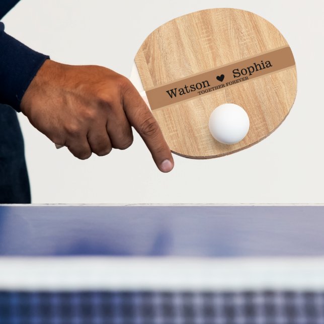 Raquete De Ping Pong Sombra de Wooden do Nome do Casal Personalizado Mo (Insitu)