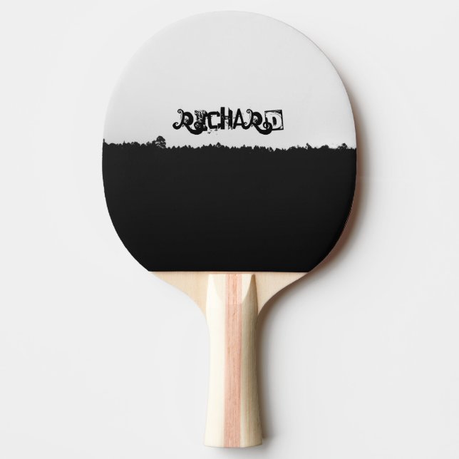 Raquete De Ping Pong Sombreado Preto Personalizado  (Frente)