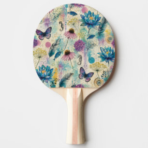 Raquete De Ping Pong Sonho Aquático Floral Vibrante