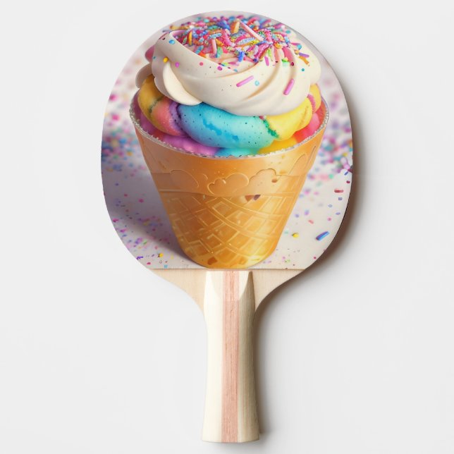 Raquete De Ping Pong Sorvete Cone Sprinkles (Frente)