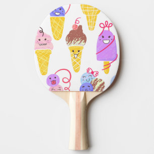 Raquete De Ping Pong Sorvetes Kawaii, um padrão bonito e perfeito.