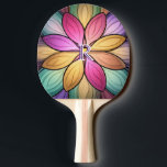 Raquete De Ping Pong Sporty Elegant Stained‑Glass Floral Monogram<br><div class="desc">This sporty‑elegant ping pong paddle features a vibrant stained‑glass–inspired floral pattern in rich multicolor jewel tones, personalized with a monogram initial for a polished finishing touch. The clean symmetry and vivid color palette create a standout look that blends expressive style with athletic sophistication. A great gift idea for players who...</div>