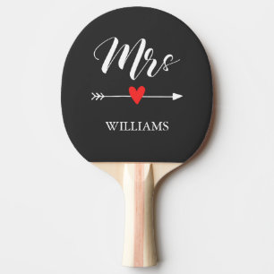 Raquete De Ping Pong Sra. Personalizada com Coração e Seta