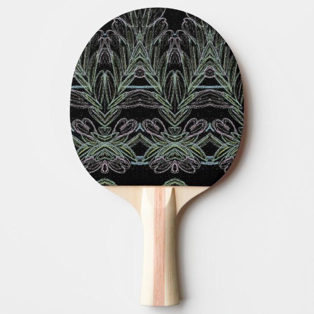 Raquete De Ping Pong Suaves espirais em preto  (Frente)