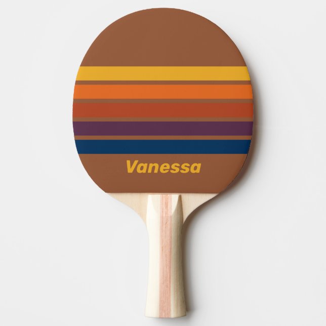Raquete De Ping Pong Sunbaked Clay Across Striping with Name (Frente)