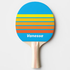 Raquete De Ping Pong Sunburst Sea Across Striping with Name