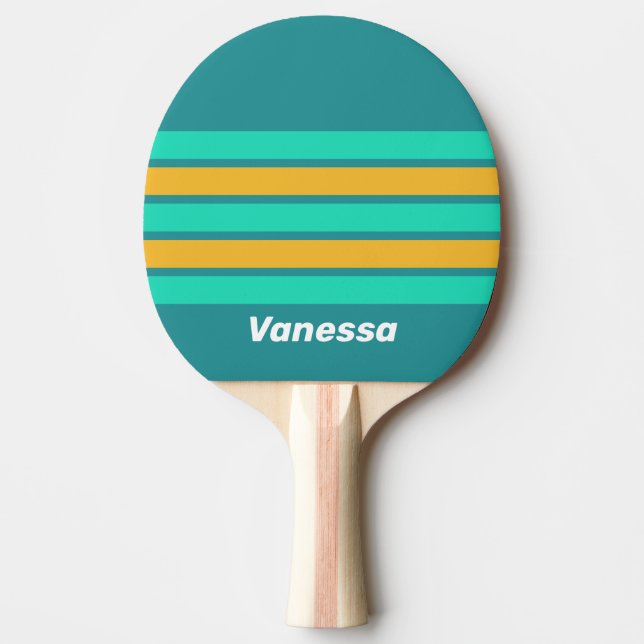 Raquete De Ping Pong Sunlit Seas Across Striping with Name (Frente)