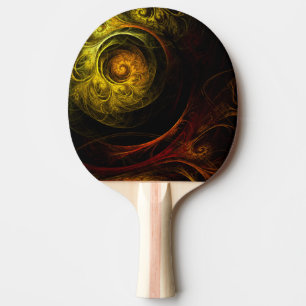 Raquete De Ping Pong Sunrise Floral Red Abstrato Art