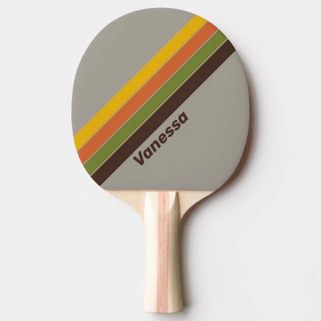 Raquete De Ping Pong Sunset Clover Striped with Name (Frente)