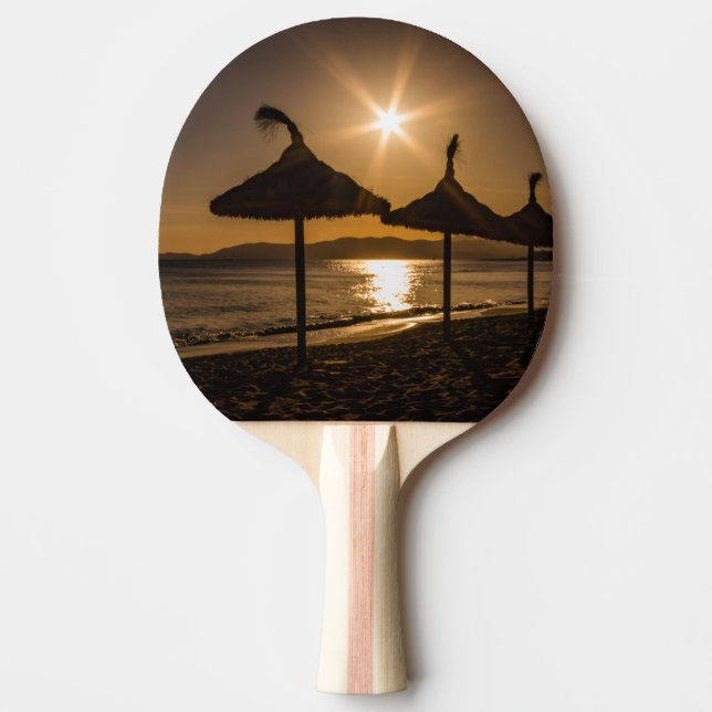 Raquete De Ping Pong Sunset na praia, Maiorca, Espanha (Frente)