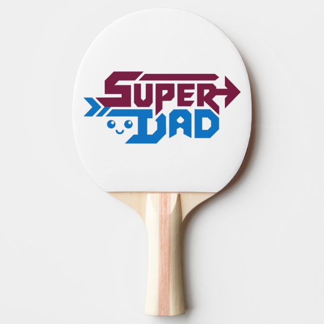 Raquete De Ping Pong Super Dad Gamer Gift – Cute Retro (Frente)
