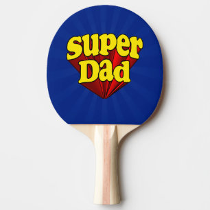 Raquete De Ping Pong Super-herói azul amarelo vermelho do dia dos pais