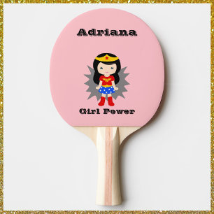 Raquete De Ping Pong Super-herói do Poder das Meninas
