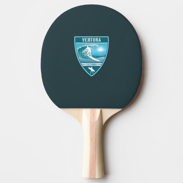 Raquete De Ping Pong Surf Ventura California (Frente)