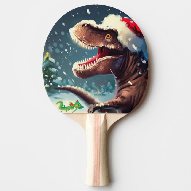 Raquete De Ping Pong T-Rex Natal (3) (Frente)