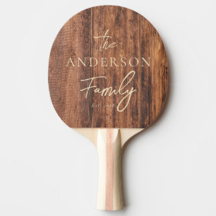 Raquete De Ping Pong Tábua de Corte Gasta Nome da Família Escrito à Mão