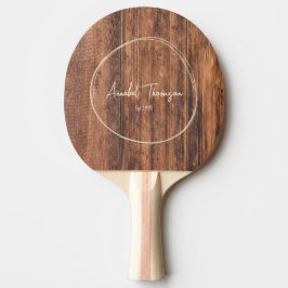 Raquete De Ping Pong Tábua de Corte Gasta Nome em Círculo Desenhado