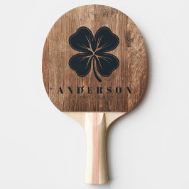 Raquete De Ping Pong Tábua de Madeira Flutuante Trevo de Quatro Folhas 