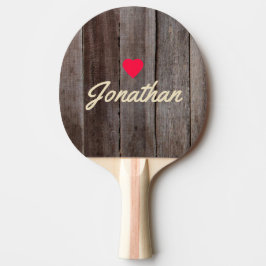 Raquete De Ping Pong Tábuas Antigas Coração Antigo Assinatura