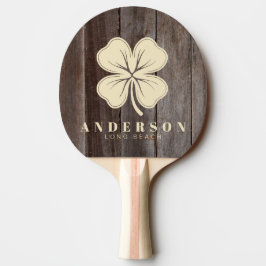 Raquete De Ping Pong Tábuas Antigas Trevo de Quatro Folhas com Nome