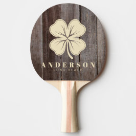 Raquete De Ping Pong Tábuas Antigas Trevo de Quatro Folhas com Nome