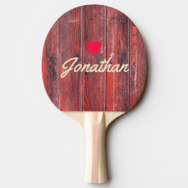 Raquete De Ping Pong Tábuas de Celeiro Desgastadas Assinatura de Coraçã