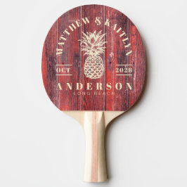 Raquete De Ping Pong Tábuas de Celeiro Desgastadas Casamento de Abacaxi