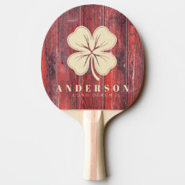 Raquete De Ping Pong Tábuas de Celeiro Desgastadas Trevo de Quatro Folh