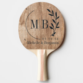 Raquete De Ping Pong Tábuas de Madeira Flutuante Folha Monograma de Cas